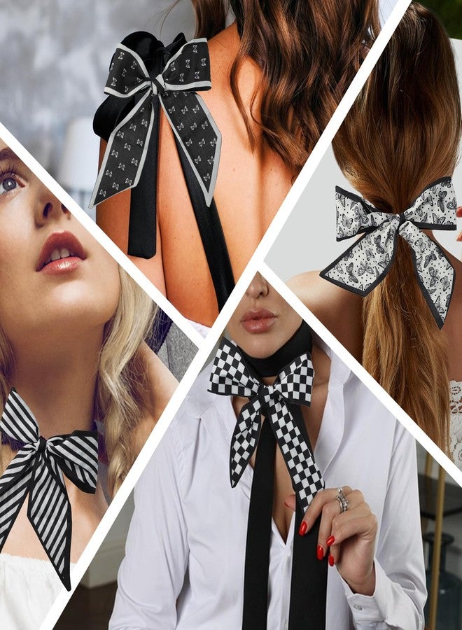 PKRFCJ 4 PCS Purse Scarf, Multifunctional Bag Scarf for Handbags, Classic and Stylish, Can Be Used as a Bag Hair Towel Gift (Black) - Image 3